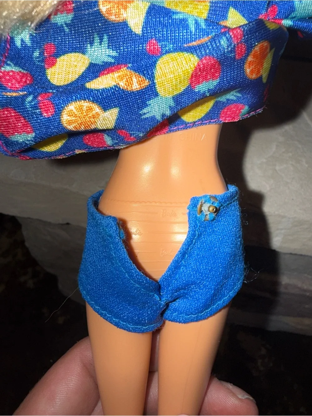 Barbie skipper size blue beach shorts 70’s Vintage